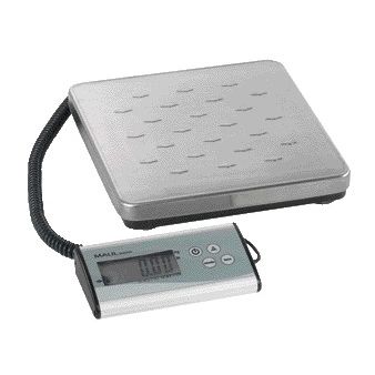 MAUL - Paketwaage Cargo 120kg Metallplattform 27x27cm + 9V Batterie Silber