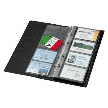 Sigel - Visitenkarten-Ringbinder VZ300 für 200 Karten 90x58mm Kunststoff ohne..