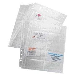 Sigel - Visitenkartenhülle VZ351 für Visitenkartenmappe VZ301 Album VZ301 für 200 Karten 2-reihig 90x58mm | 10 Stück