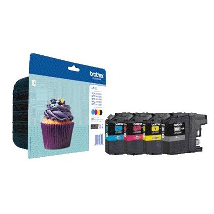Brother - Tintenpatrone LC-123VALBP schwarz + 3 Farben | 4 Stück
