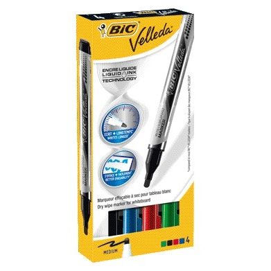 Bic - Whiteboard-Marker flüssig rund m sortiert | 96 Stück