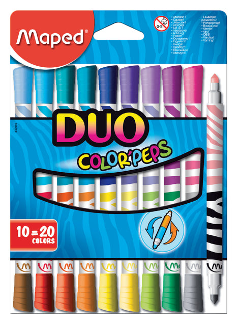 Filz -Tip MAUTED COLORPSEPS DUO COLODS SET á 10 POCKS ASSORTI