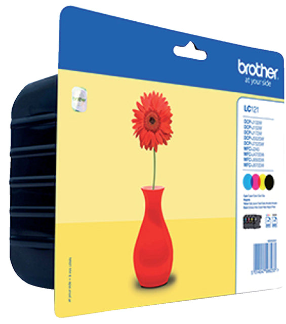 Bruder - Inkcartridge LC -121Valbp Schwarz +3 Farben | 4 Stücke