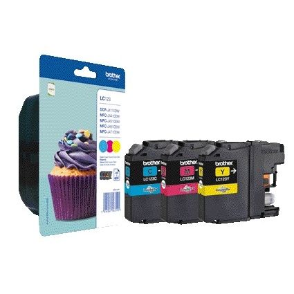 Brother - Tintenpatrone LC-123RBWBP 3 Farben