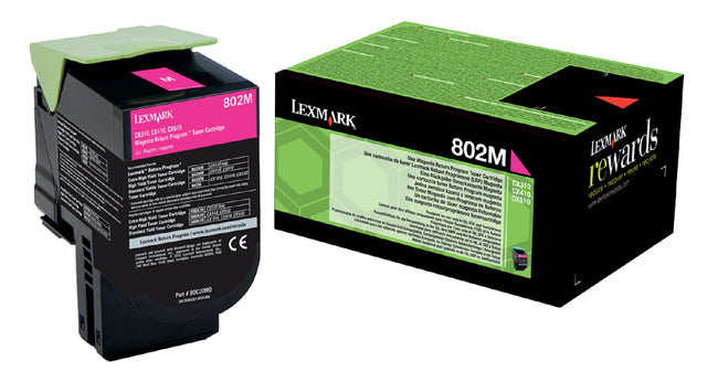 Tonercartridge Lexmark 80C20m0 Prebat rot