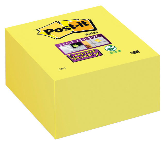 Memoblok 3m post-it 2028 Super klebriger 76x76mm Kubus Neon Gelb