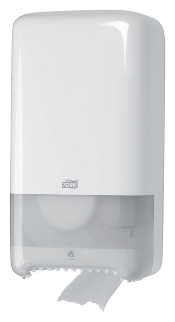 Toilettenpapierspender Tork Twin mittelgroße T6 Höhe Weiß 557500