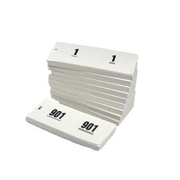 Office - Nummernblock 42x105mm Nummerierung 1-1000 weiß 10 Stück