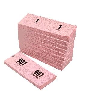 Büro - Nummernblock 42x105mm Nummerierung 1-1000 rosa 10 Stück