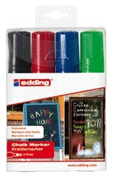 Edding - Kreidemarker 4090 Fensterdiagonale 4-15mm sortiert im Karton mit 4 Stück
