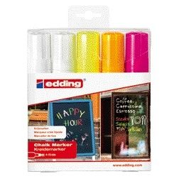 Edding - Kreidemarker 4090 Fensterdiagonale 4-15mm sortiert im Karton mit 5 Stück