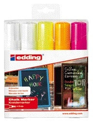 Edding - Kreidemarker 4090 Fensterdiagonale 4-15mm sortiert im Karton mit 5 Stück