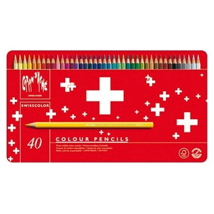 Caran d'ache - Buntstifte Swisscolor Aquarell 40 Stück sortiert