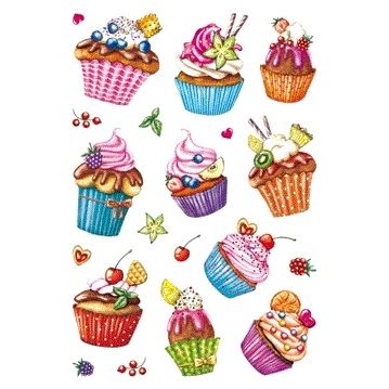 HERMA - Etikett 3387 Cupcakes Glitzer | 10 Stück