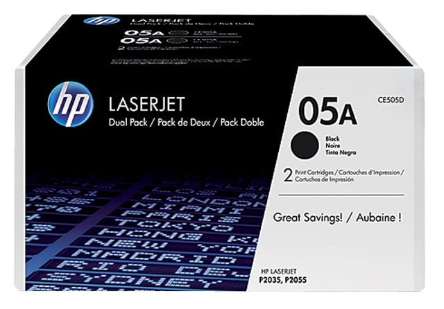 Tonercartridge HP CE505d 05A Schwarz 2x