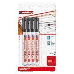 Edding - Filzstift 400 rund 1 mm schwarz Blister mit 4 Stück