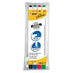 Velleda - Whiteboardmarker 1721 rund fein sortiert 4er-Set