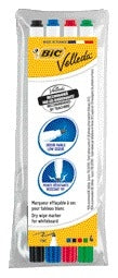 Bic – Whiteboard-Marker Velleda 1721 rund, fein, sortiert, 4er-Set