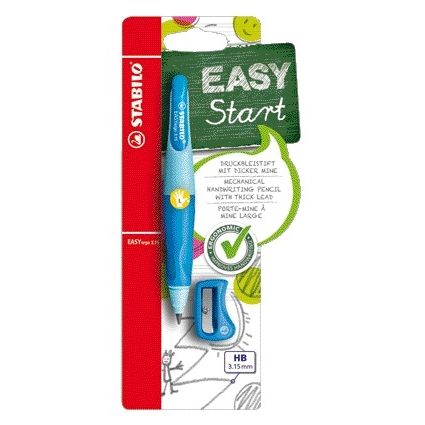 Stabilo - Druckbleistift Easyergo HB 3,15 mm links blau/dunkelblau inkl. Bleistiftspitzer Blister à 1 Stück