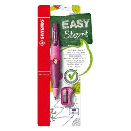 Stabilo - Druckbleistift Easyergo HB 3,15 mm Rechtshänder rosa/lila inkl. Bleistiftspitzer Blister à 1 Stück