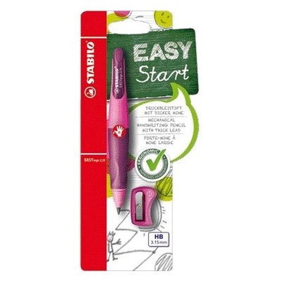 Stabilo - Druckbleistift Easyergo HB 3,15 mm Rechtshänder rosa/lila inkl. Bleistiftspitzer Blister à 1 Stück | 5 Stück
