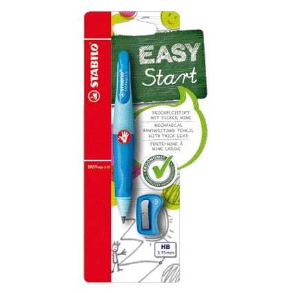Stabilo - Druckbleistift Easyergo HB 3,15 mm rechts blau/dunkelblau inkl. Bleistiftspitzer Blister à 1 Stück
