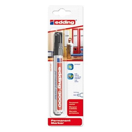 Edding - Filzstift 3000 rund 1,5-3 mm schwarz Blister à 1 Stück