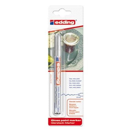 Edding - Ölbasierter Paintmarker 780 0,8 mm Silber Blister mit 1 Stück | 10 Stück