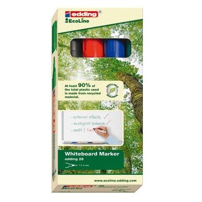 Edding - Whiteboardmarker 28 EcoLine rund 1,5-3mm sortiertes Set à 4 Stück