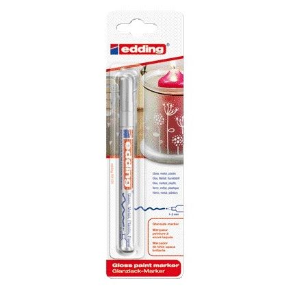 Edding - Ölbasierter Paintmarker 751 1-2mm Silber Blister à 1 Stück | 10 Stück