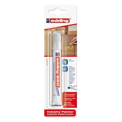 Edding - Filzstift 950 Pastenmarker Industrie rund 10mm weiß Blister à 1 Stück