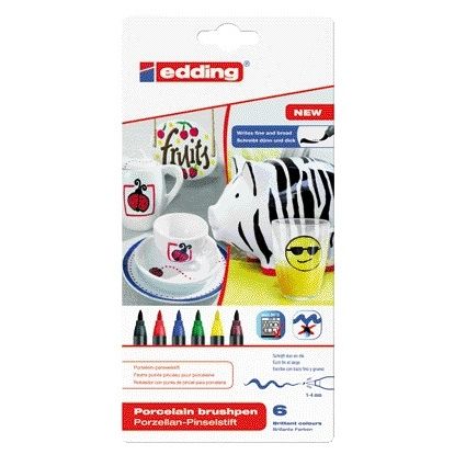 Edding - Brushpen 4200 Porzellan, sortiert, 6er-Packung