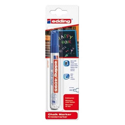 Edding - Kreidemarker 4095 rund 2-3mm blau Blister à 1 Stück | 10 Stück
