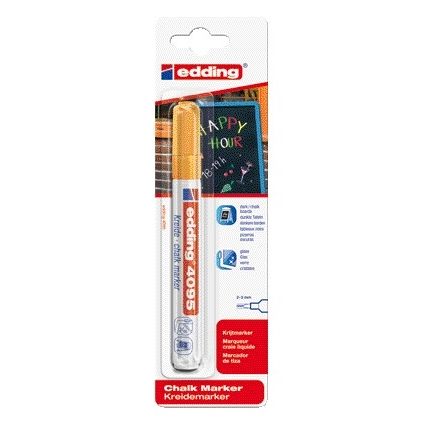 Edding - Kreidemarker 4095 rund 2-3mm orange Blister à 1 Stück