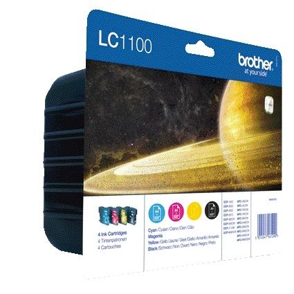 Brother - Tintenpatrone LC-1100VALBP schwarz + 3 Farben | 4 Stück