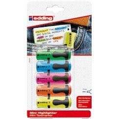Edding - Textmarker 7 Mini 1-3 mm sortierter Blister mit 5 Stück