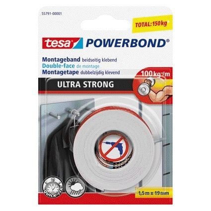 Tesa - Klebeband ® Powerbond Ultra Strong doppelseitig 1,5mx19mm weiß