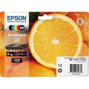 Epson - Tintenpatrone 33 T3337 2x Schwarz + 3 Farben