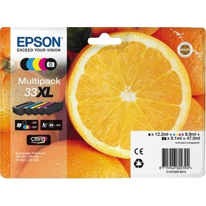 Epson - Tintenpatrone 33XL T3357 2x Schwarz + 3 Farben