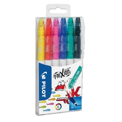 Pilot - Filzstift friXion Colors medium, sortiert, Etui mit 6 Stück
