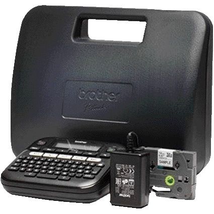 Brother - Etikettendrucker P-touch TZe PT-D210 Desktop QWERTZ 12mm schwarz im Koffer