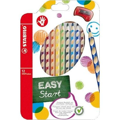 STABILO - Buntstifte 331 Easycolors Rechtshänder inklusive Anspitzer, sortierte Schachtel mit 12 Stück