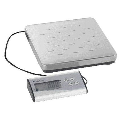 MAUL - Paketwaage Cargo 50kg Metallplattform 27x27cm + 9V Batterie Silber