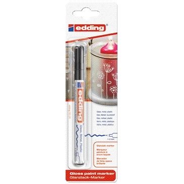 Edding – Ölbasierter Paintmarker 751 1–2 mm, schwarz, Blisterpackung mit 1 Stück