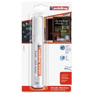 Edding - Kreidemarker 4090 Fenster abgewinkelt 4-15mm weiß Bister à 1 Stück | 6 Stück