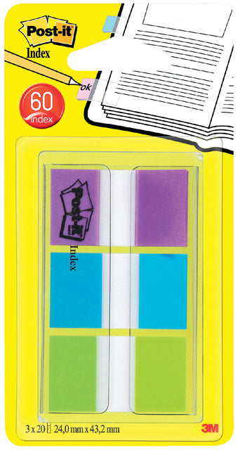 INDEXTABS 3M Post-It 680 24 mmx43,2mm Helder Asorti