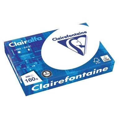 Clairefontaine - Kopierpapier Clairalfa A4 160gr weiß 250 Blatt | 4 Stück