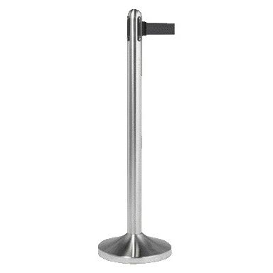 Securit - Absperrpfosten aus Edelstahl mit Rollband 210cm schwarz