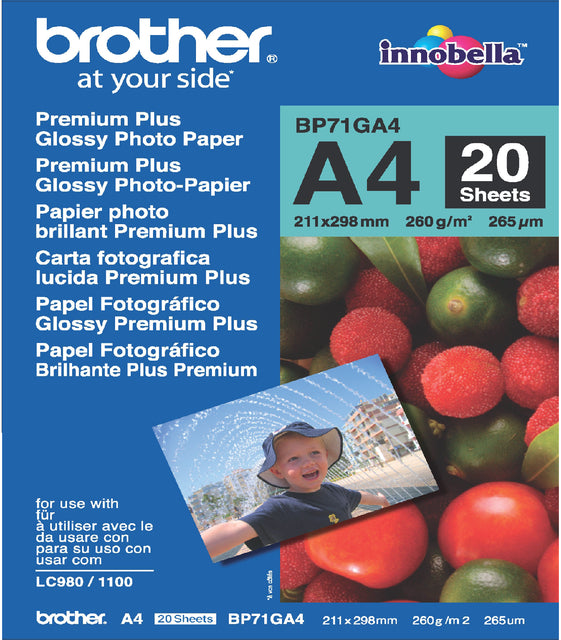 Tintenstrahlpapier Bruder BP-71 A4 Gloss 260gr 20vel
