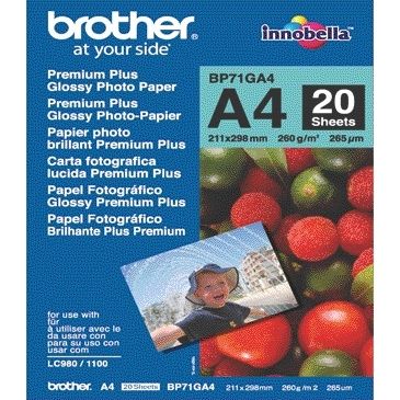 Brother - Inkjet-Papier Bp-71 A4 glänzend 260gr 20 Blatt
